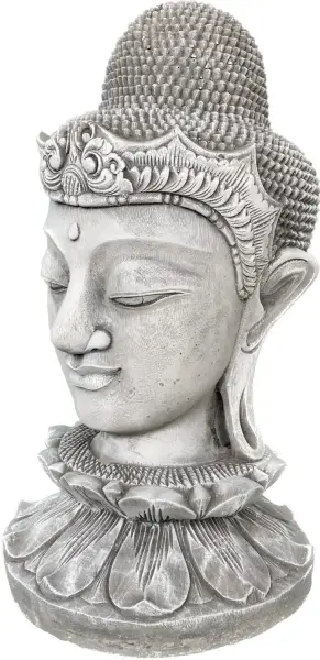 Product image 9 of the product “Champa - Buddha Head on Lotus bud, 50cm H | cast stone ”